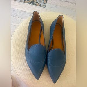 M. Gemi Blue Leather Flats